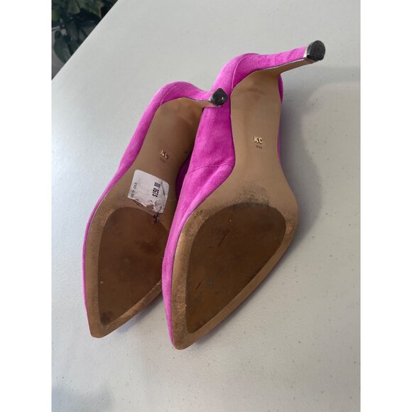 Kenneth Cole Riley 85 Pump Size 8 Magenta Pink Suede Leather Pointed Toe Heels - Picture 6 of 9